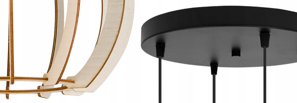 MODERN LED-TAKLAMPA I TRÄ