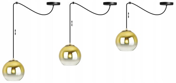 HÆNGELAMPE, LOFTKRONE, GYLDEN LAMPESKÆRM, 15 CM