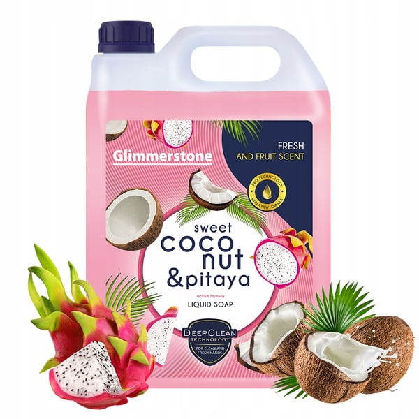 Cremet flydende håndsæbe med frisk kokos og pitaya, dokumenteret kvalitet, 5L