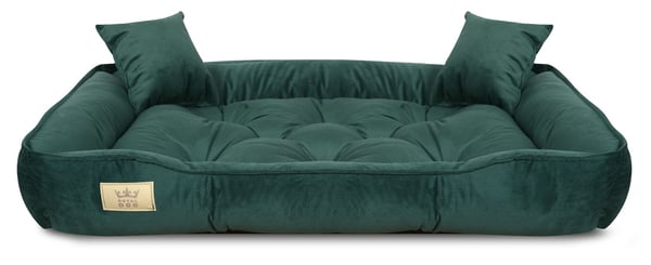 Koirankoppi sänky 115x95 cm sametti tummanvihreä