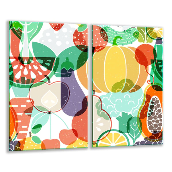 TMK ArtDeko Glas skärbräda 2x 30x52 frukt