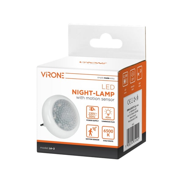 LED-NATTLAMPA MED RÖRELSE- OCH SKYMNINGSSENSOR 120° 8XLED - ON-LA-2
