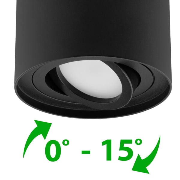 Overflademonteret HALOGEN Spot Tube Flytbar GU10 Rund Sort 125mm AMAT-XL LUMILED