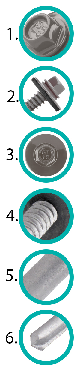 GTR12 SP A19 skruer 5,5/6,3x185mm RAL 9007