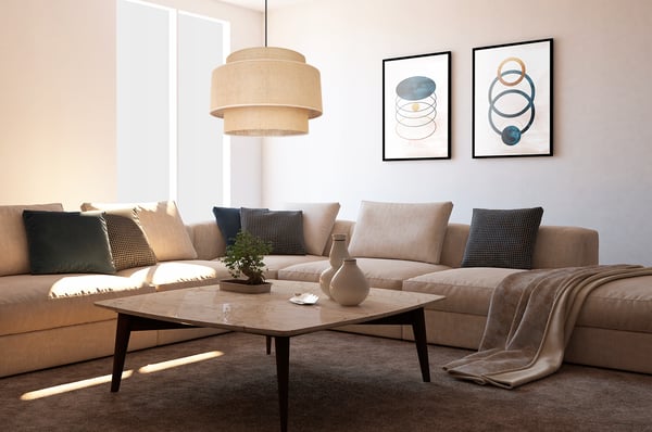Hængende lampe, loftslysekrone, lampeskærm, boho juta