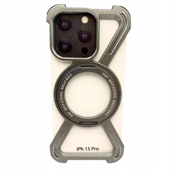 iPhone 15 Pro Magsafe panssarikehikko metallia titaania 360 astetta