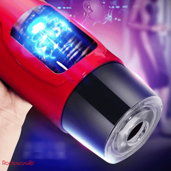 Automatisk mandlig masturbator med rotations- og trykstimulerende sexgadget