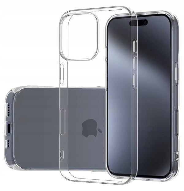 Apple iPhone 16 Pro -suojakuori, paksu hyytelökotelo (2 mm), läpinäkyvä