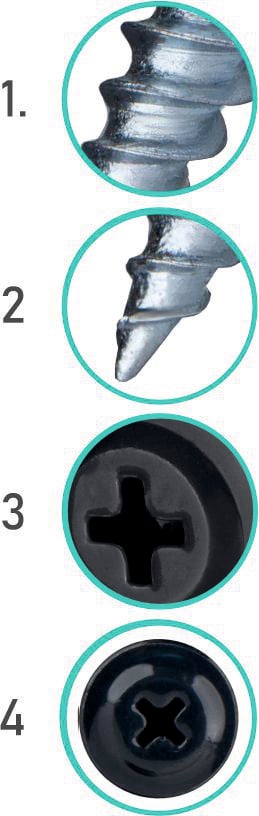 GM-S asennuskoskettimet 4,2x25mm RAL 7016