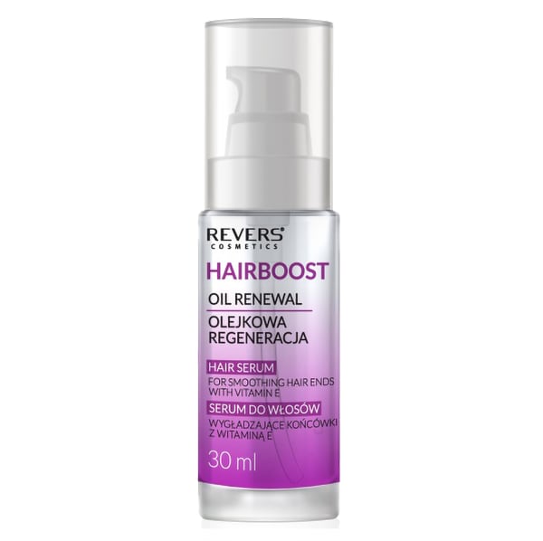 Revers HAIRBOOST hårserum udglatter spidserne med E-vitamin