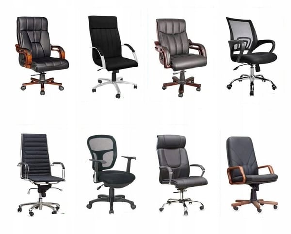 Klädda svängbar kontorsstol crème jacquard