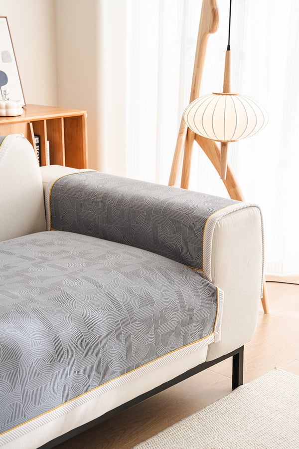 Matto, päiväpeite, sohvanpäällinen, 90x240 cm, tummanharmaa, kultaiset reunukset