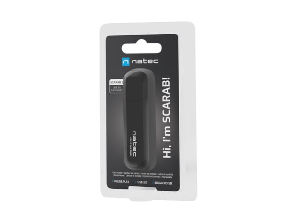 Natec Scarab 2 SD/MicroSD USB 3.0 Kortläsare Svart