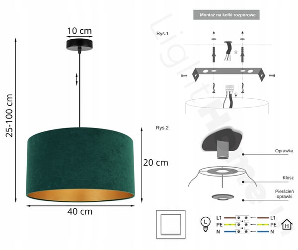 HÆNGENDE LAMPE LOFTSKRONE GYLDEN FLØJLSSKÆRM