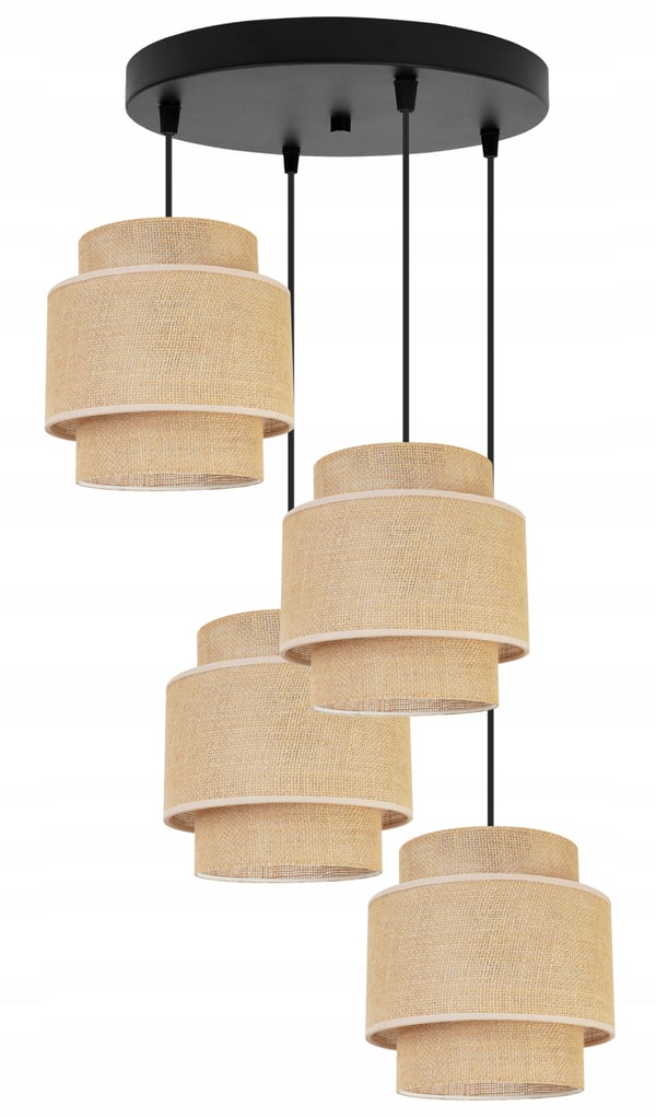 Hængende lampe, loftslysekrone, lampeskærm, boho juta