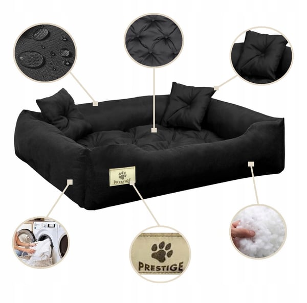 Hundeseng hundebur PRESTIGE 55x45 cm vandtæt sort