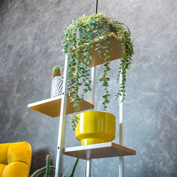 Blomsterstativ, blomsterstativ, metalhylde, moderne hvid