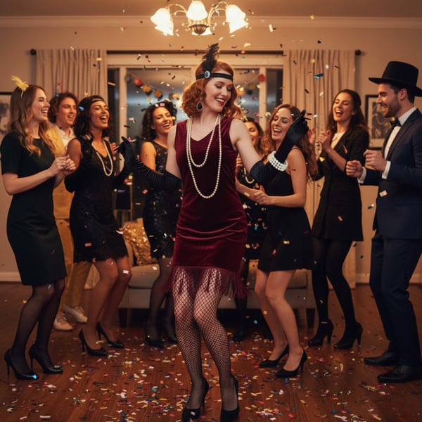 20-luvun karnevaaliasujen asustesarja, retroasu, pääpanta aikuisille
