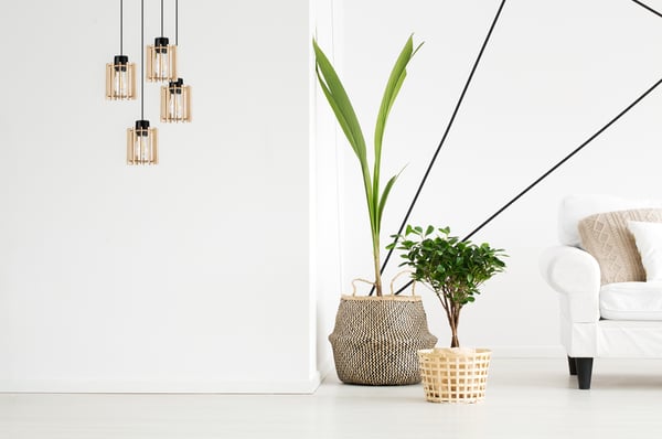 Hængende lampe, loftslysekrone, træ, LED lampeskærm