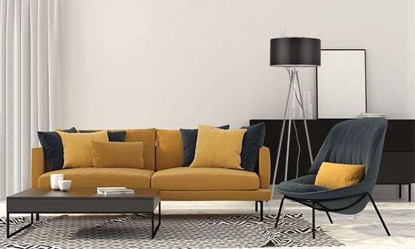 Gulvlampe, trebenet, krom, skærm, 40 cm