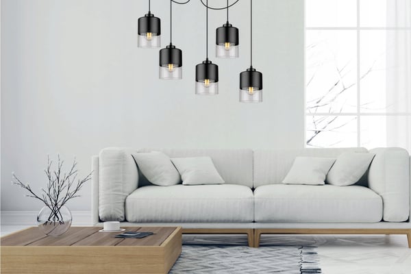 MODERNE LOFTHÆNGELAMPE I GLAS MED EDDEKRON