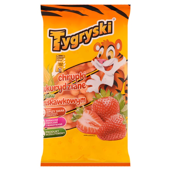 Tygryski mansikanmakuiset maissisipsit 70 g