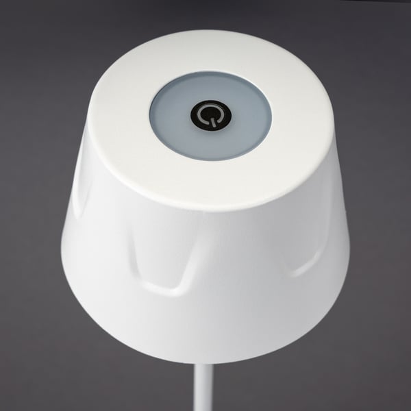 LED havelampe, stående, dekorativ, bord, natlampe, USB, dæmpbar, touch, hvid, FIORA LUMILED