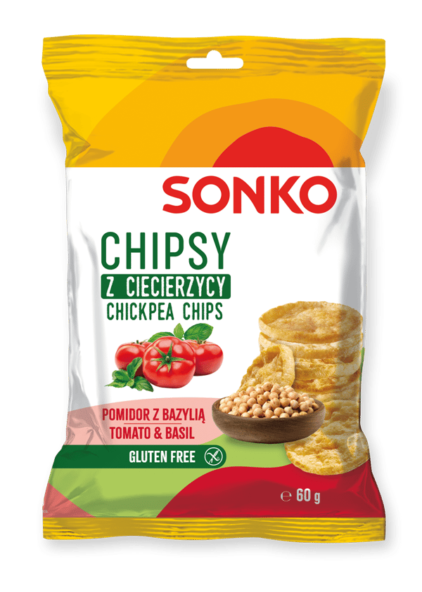 Sonko kikhernelastuja tomaatilla ja basilikalla 60g