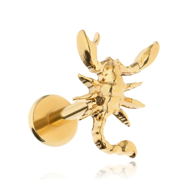 Titanium skorpion labret ørering - guld 1.2/6