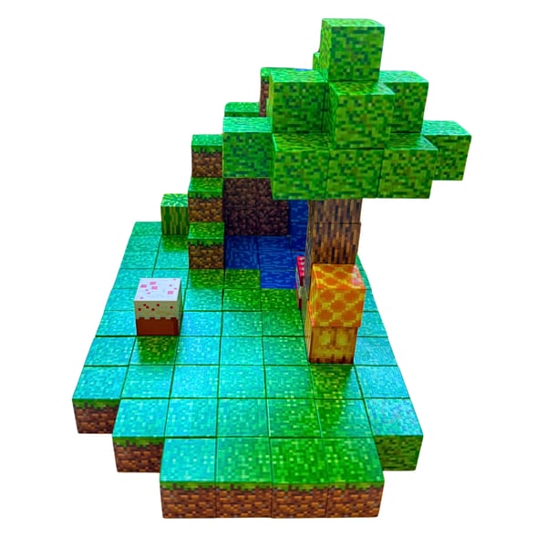 Minecraft pædagogisk magnetisk klodssæt 128 dele og figurer