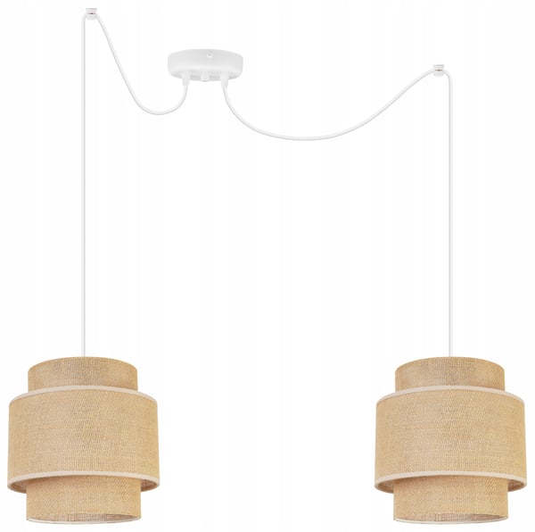 Hængende lampe, loftslysekrone, lampeskærm, boho juta