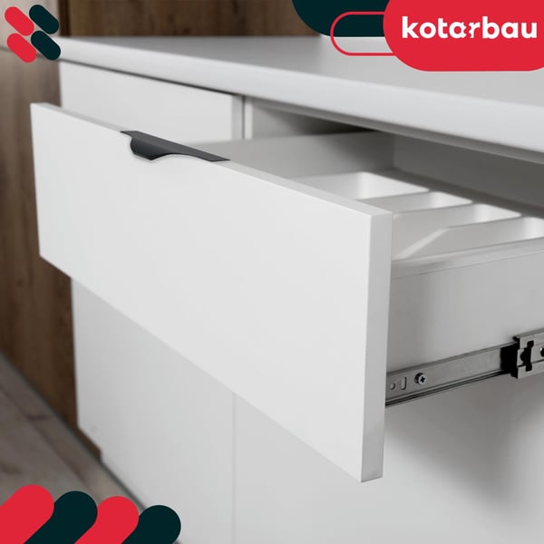 KOTARBAU® møbelgreb med moderne kant, aluminium, matsortaluminium, 256/276 mm, 10 stk.