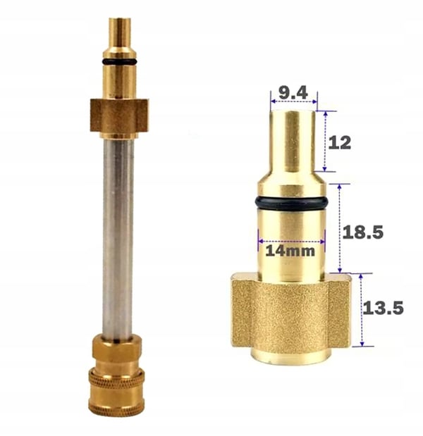 Lavor/Parkside 1/4" QC hurtigkoblingslanse/adapter til højtryksrenser