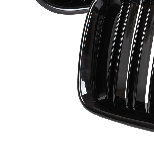 BMW 3 E36 91-96 gitter mellem forlygterne (nyrerne) venstre + højre sæt SORT GLOSSY DOBBELT BAR