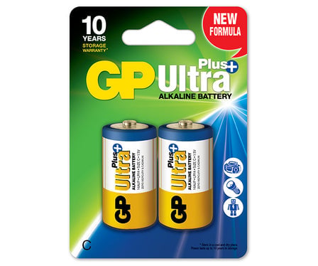 ULTRA+ ALKALIN BATTERI 1,5V LR14 C 2 STK. - GP14AUP-S2