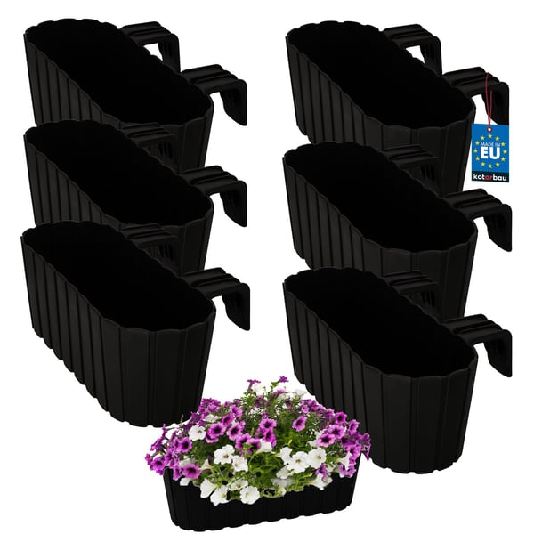 KOTARBAU® Balkongkruka oval rustik antracit 400 mm 6-pack