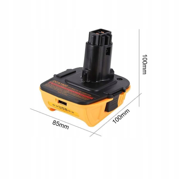 Rosfix Dewalt DC9096 Adapter til Dewalt Batteri (DCA1820) Gul - Sort