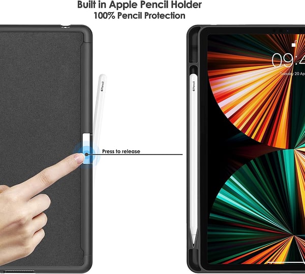Suojakuori Apple iPad Pro 12.9" 4/5/6. sukupolvelle, sininen, läpällä