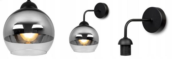 ELEGANTTI SEINÄVALAISIN, LASI, KROMIVALAISIN, LED