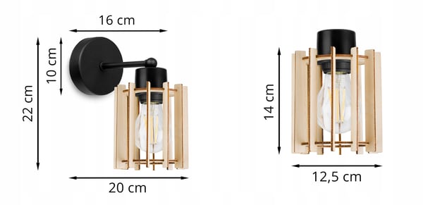 VÆGLAMPE, FIRKANTET LAMPE, LOFTSLAMPE, TRÆSKÆRM, LED