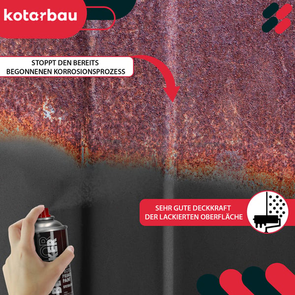 Spraymaling til metal antracit RAL7016 rustbeskyttelsesmaling 400 ml