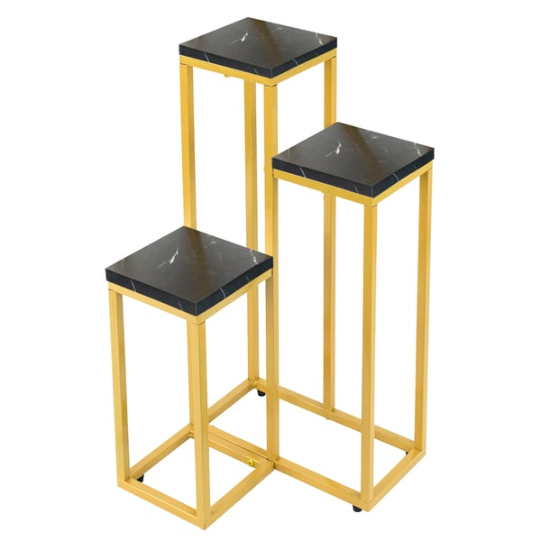 Blomsterstativ i flere niveauer, 3 niveauer, rustik loftsgulvstativ, 68 cm
