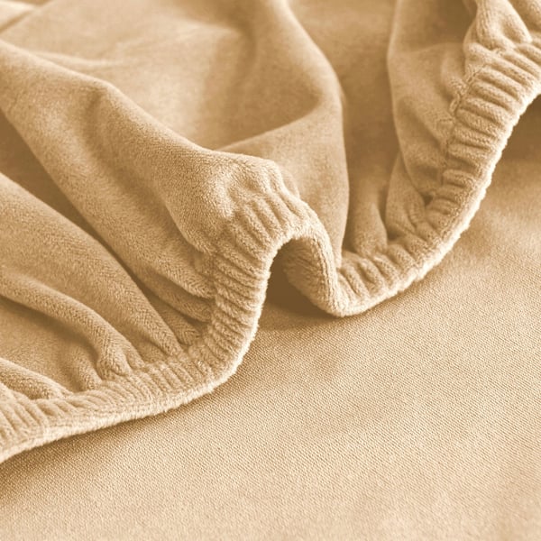 Sædebetræk 40x40cm beige elastisk fløjl [26L1]