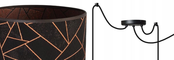 Lofthængende lampe, edderkoppemønster lampeskærm, kobber