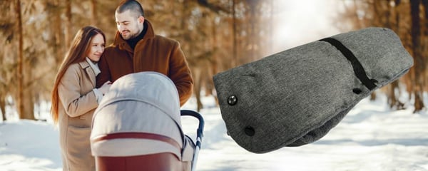 Tyk, varm fleece muffehandske til kælkevogn, vinter, universal