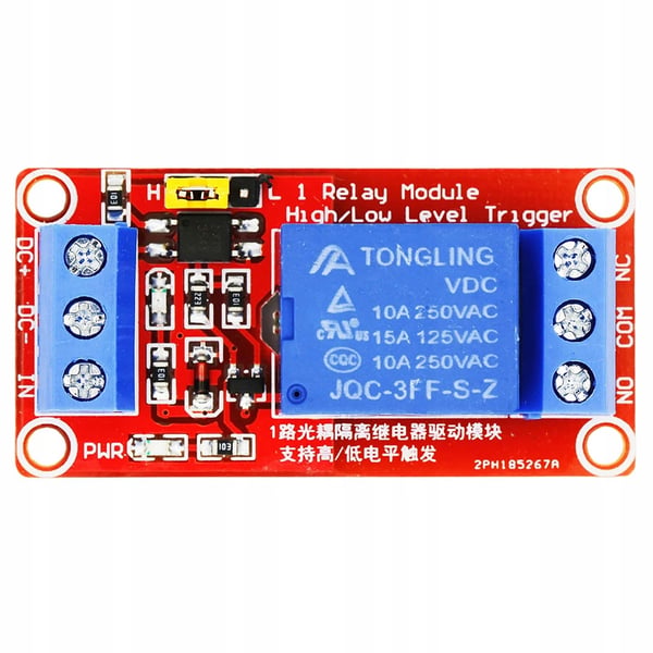 Rosfix 1-kanals relæmodul 5V H/L 10A Arduino