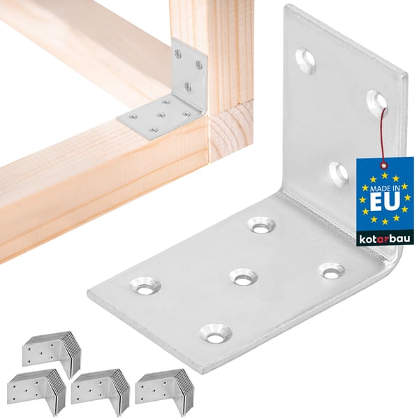 Kotarbau® Kirvesmiehen kulmaliitin ruostumatonta terästä sinkittyä 55 x 45 x 35 mm 50 kpl:n sarja