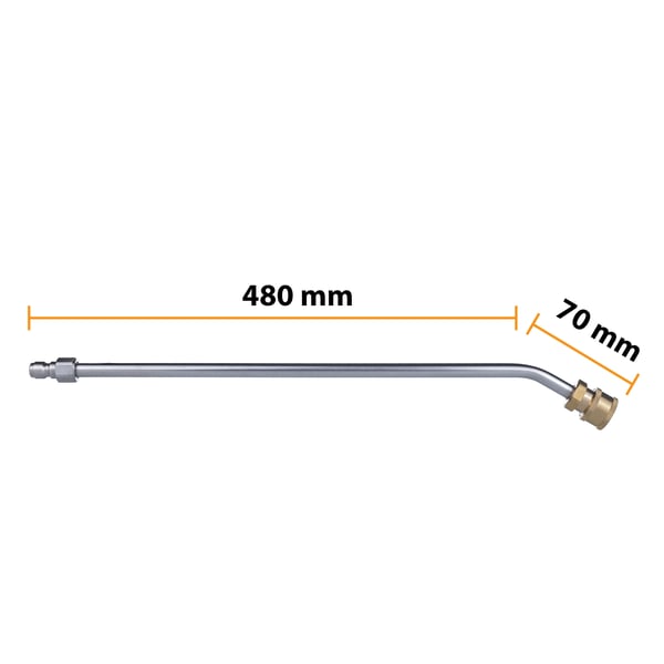 Højtryksrenserlanse 1/4" 50 cm bøjet 30°