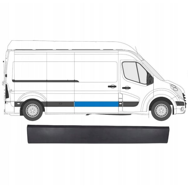 Renault Master III 2010- oikeanpuoleinen liukuoven lista