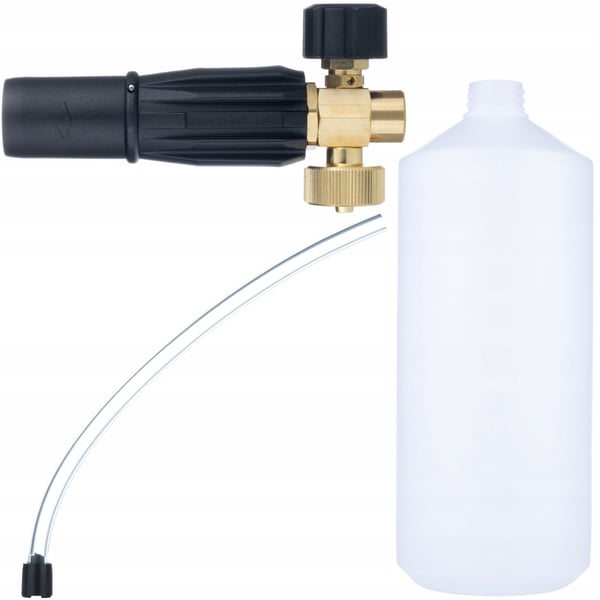 Rosfix-vaahtosumutin S0401 1000ml painepesurille G1/4F, suutin 1,23mm + Adapteri / adapteri Bosch-painepesurille - vanha malli - G1/4"M (muovi)